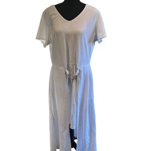 Ashley Stewart Womens Dress V Neck Short Sleeve White 18/20